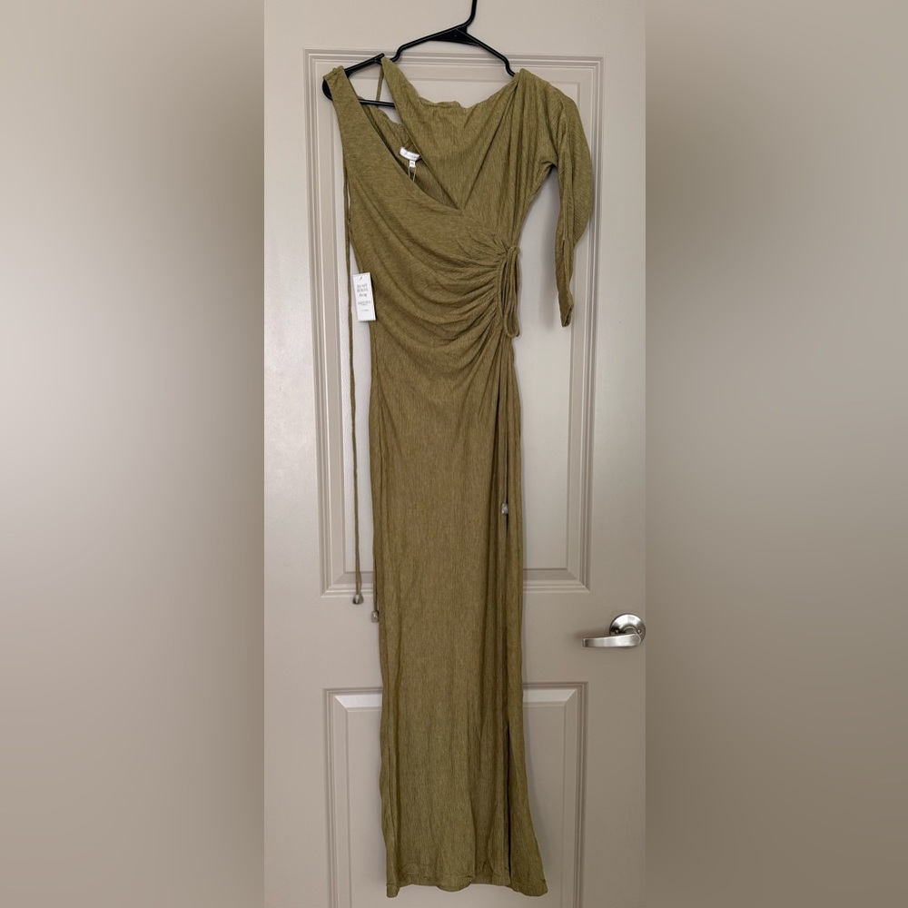 JLUXLABEL One Shoulder Olive Dress